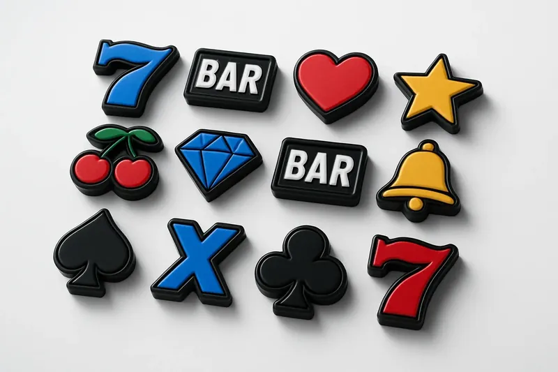 Twelve mini slot symbols arranged in a clean 4x3 grid